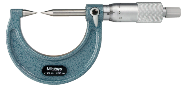 Mitutoyo 112-165 Point Micrometer with Carbide Tip 0-25mm, 15° Tip