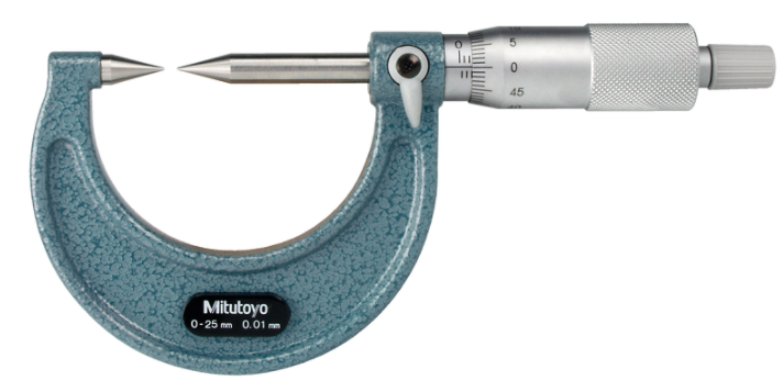 Mitutoyo 112-153 Point Micrometer with Hardened Tip 0-25mm, 15° Tip