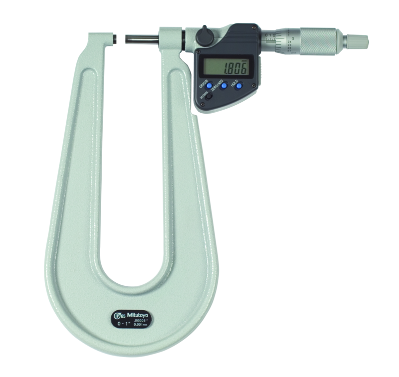 Mitutoyo 389-361-30 Digital Sheet Metal Micrometer IP65 Inch/Metric, 0-1
