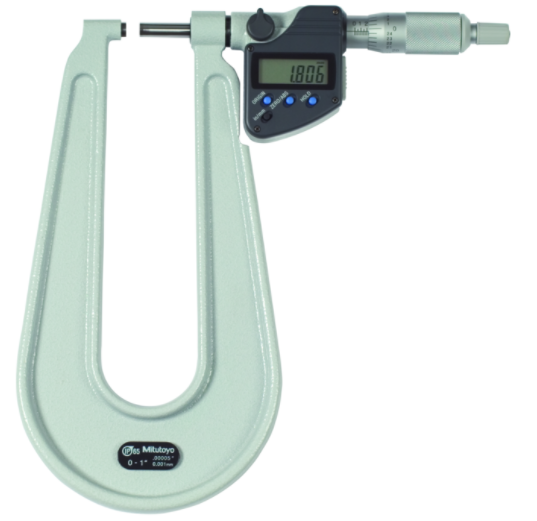 Mitutoyo 389-351-30 Digital Sheet Metal Micrometer IP65 Inch/Metric, 0-1